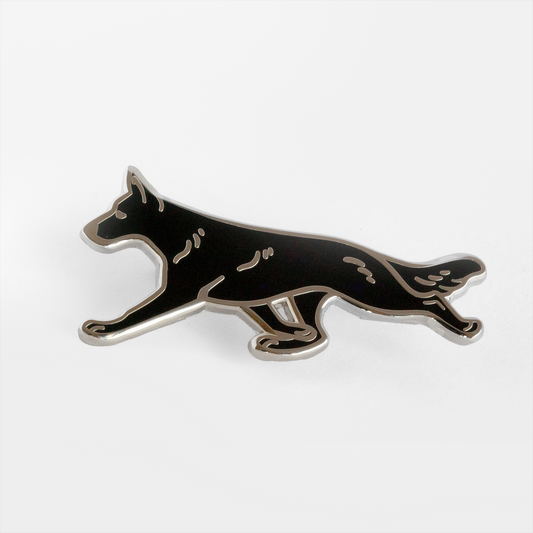 German Shepherd Enamel Pin - Black