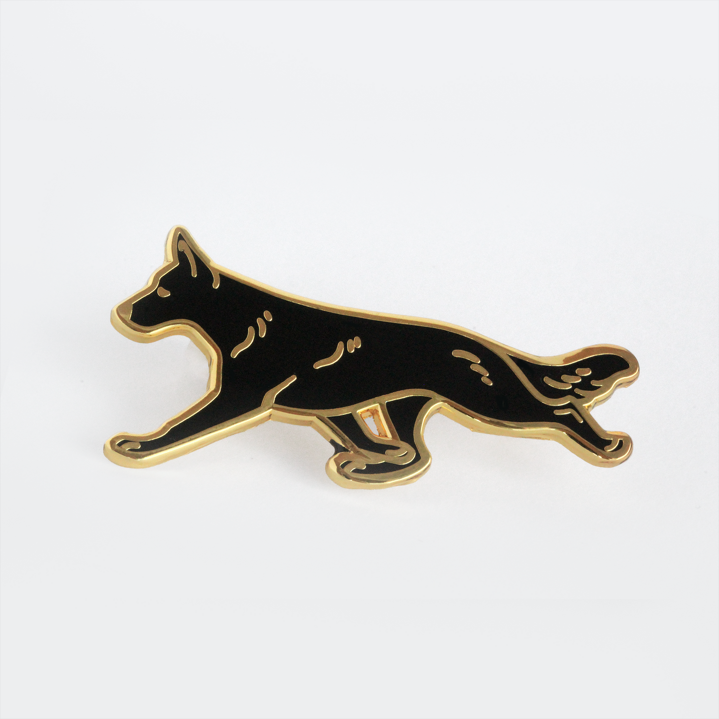German Shepherd Enamel Pin - Black