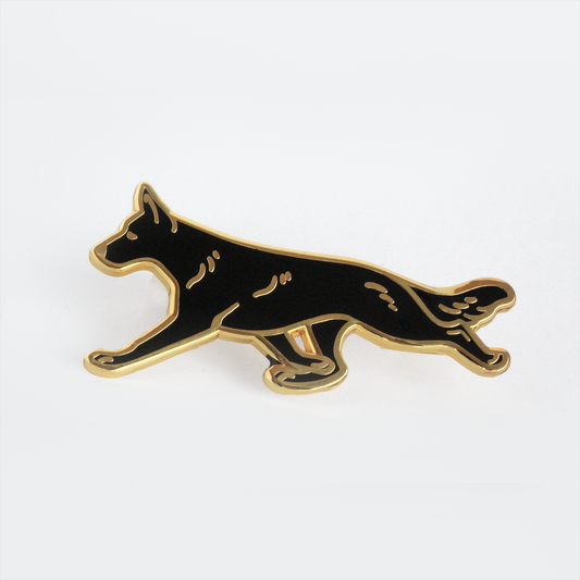 German Shepherd Enamel Pin - Black