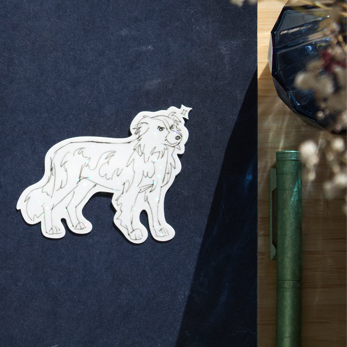 Old Hemp Border Collie Sticker