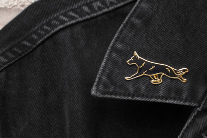 German Shepherd Enamel Pin - Black