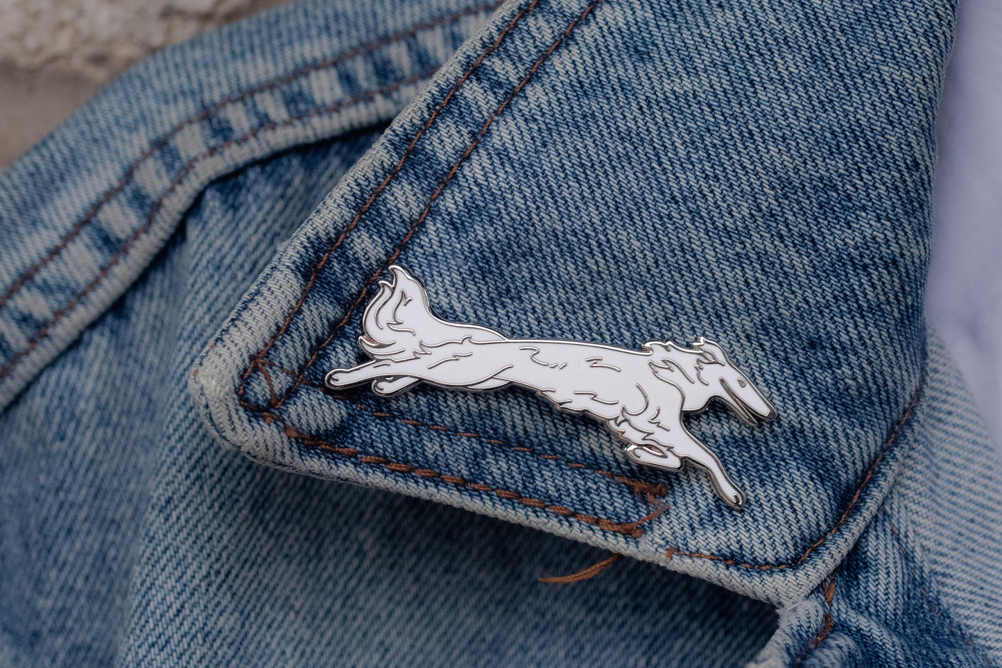 Borzoi Enamel Pin