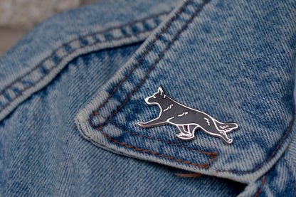 German Shepherd Enamel Pin - Black